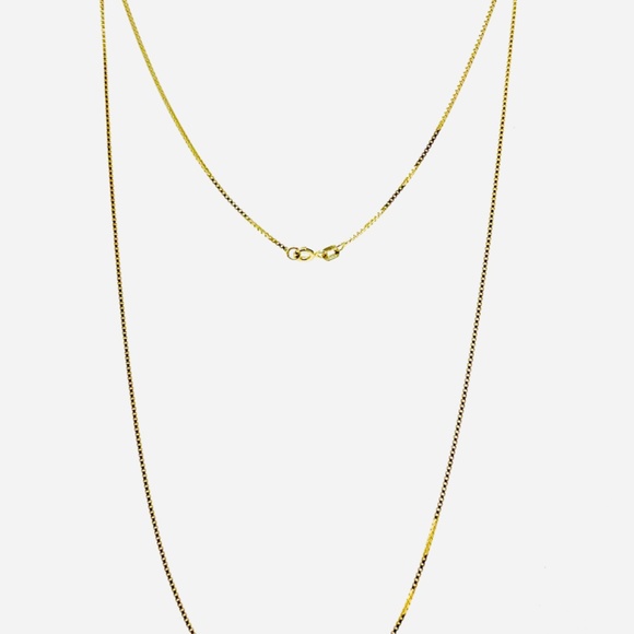 Solid 14K Gold Box Chain Necklace, 3.04 gr. /1 mm, / 18 inch. - Picture 8 of 17